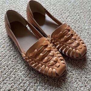 Nisolo Huarache Woven Flat Sandal Almond